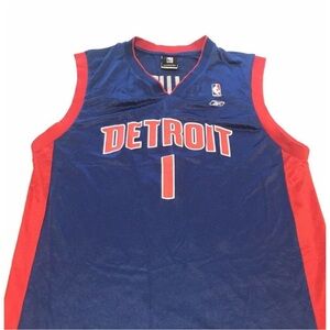 Reebok Detroit Pistons Chauncey Billups Jersey Mens Sz L # 1 Mr.Big Shot